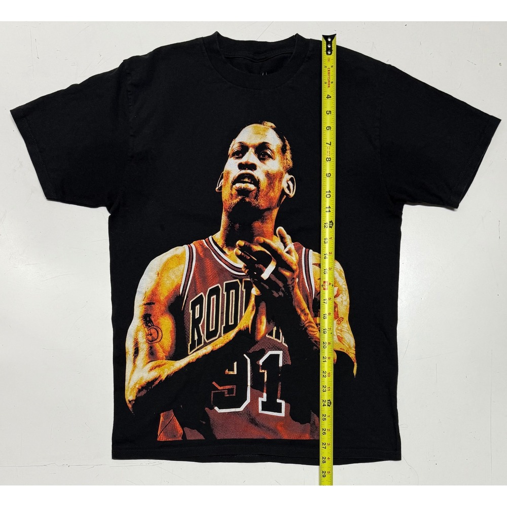 Dennis Rodman Apparel Black T Shirt Size Medium Basketball NBA‎ Legend